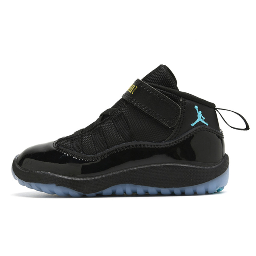 Youth Black/Blue Running Weapon Air Jordan 11 Shoes 034